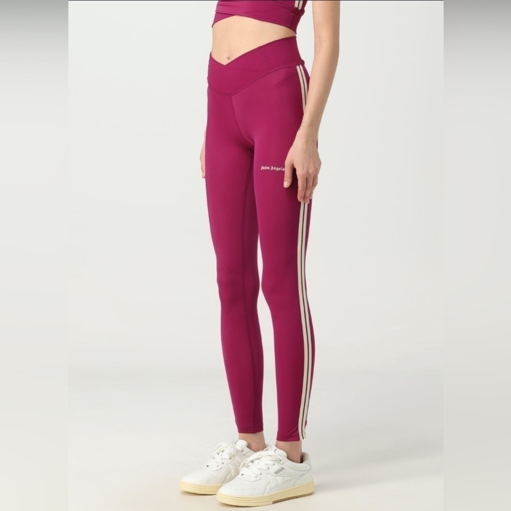 Palm Angels classic women track leggings in burgundy NWT